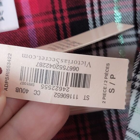 VICTORIA'S SECRET Flannel Plaid Long Pajama Top Small - Picture 3 of 5